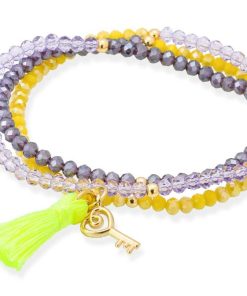 Pulseras Marina Garcia | Pulsera Zen Ne N Amarilla Con Llave