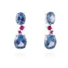 Pendientes Marina Garcia | Pendientes Niagara Azul En Plata