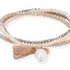 Pulseras Marina Garcia | Pulsera Zen Marr N En Plata Rosa