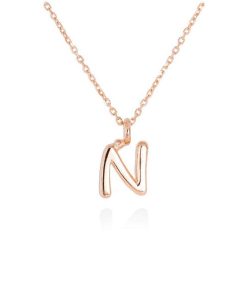 Gargantillas Marina Garcia | Colgante Letra N En Oro Rosa 18Kt