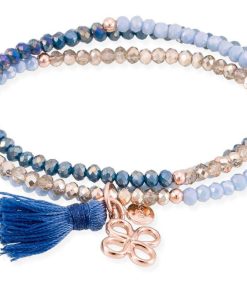 Pulseras Marina Garcia | Pulsera Zen Azul En Plata Rosa