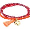 Pulseras Marina Garcia | Pulsera Zen Ne N Naranja Con Coraz N