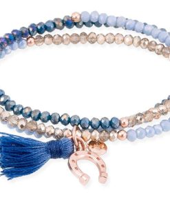 Pulseras Marina Garcia | Pulsera Zen Azul En Plata Rosa