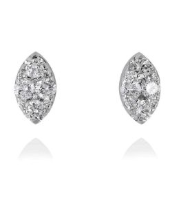 Pendientes Marina Garcia | Pendientes Pav Forma Marquise En Oro Blanco 18Kt. Y Diamantes