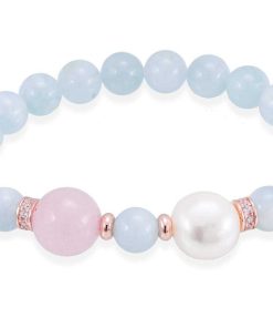 Pulseras Marina Garcia | Pulsera Aqua Rosa En Plata Rosa