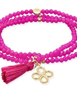 Pulseras Marina Garcia | Pulsera Zen Fucsia Con Trebol