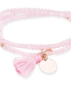 Pulseras Marina Garcia | Pulsera Zen Rosa En Plata Rosa