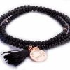 Pulseras Marina Garcia | Pulsera Zen Negro En Plata Rosa