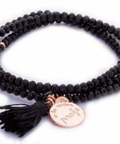 Pulseras Marina Garcia | Pulsera Zen Negro En Plata Rosa