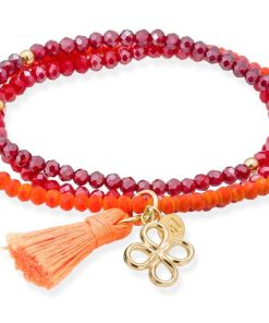 Pulseras Marina Garcia | Pulsera Zen Ne N Naranja Con Trebol