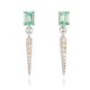 Pendientes Marina Garcia | Pendientes Pastel Verde En Plata