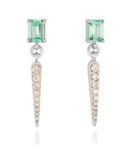 Pendientes Marina Garcia | Pendientes Pastel Verde En Plata