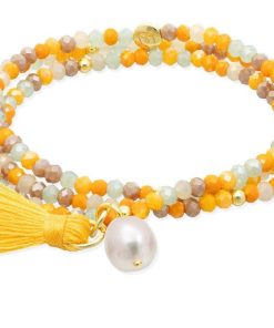 Pulseras Marina Garcia | Pulsera Zen Mostaza Con Perla