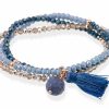 Pulseras Marina Garcia | Pulsera Zen Azul En Plata Rosa