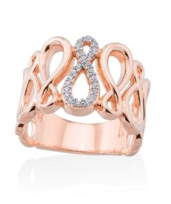 Anillos Marina Garcia | Anillo Eight Blanco En Plata Rosa