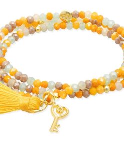 Pulseras Marina Garcia | Pulsera Zen Mostaza Con Llave