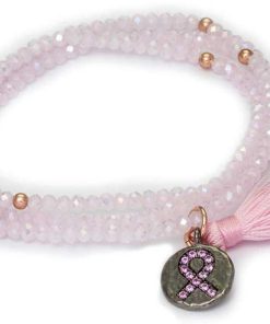 Pulseras Marina Garcia | Pulsera Zen Rosa En Plata Negra