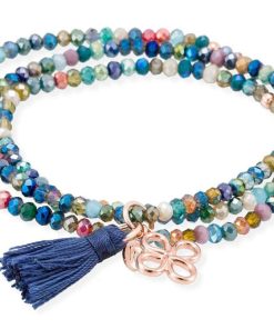 Pulseras Marina Garcia | Pulsera Zen Azul En Plata Rosa