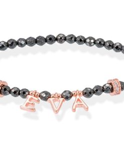 Pulseras Marina Garcia | Pulsera Name Gris En Plata Rosa