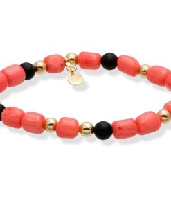 Pulseras Marina Garcia | Pulsera Mare Coral En Plata Dorada