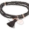 Pulseras Marina Garcia | Pulsera Zen Negro En Plata Rosa