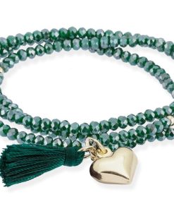 Pulseras Marina Garcia | Pulsera Zen Verde Con Coraz N