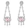 Pendientes Marina Garcia | Pendientes De Novia Chandelier Rosa En Plata