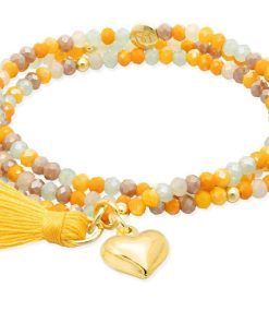 Pulseras Marina Garcia | Pulsera Zen Mostaza Con Coraz N