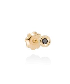 Piercings Marina Garcia | Piercing Chaton Mini En Oro Amarillo 18Kt Y Diamante Negro